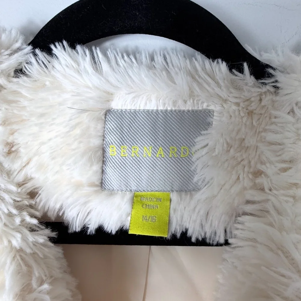 Bernardo Faux Suede Fur Vest White Size Large‎ (L)